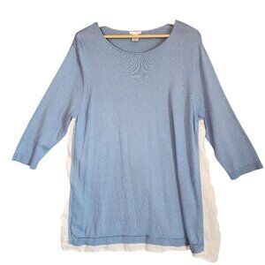 J.Jill Linen Blend Shirt Trim Tunic Sweater Size XL Lagenlook